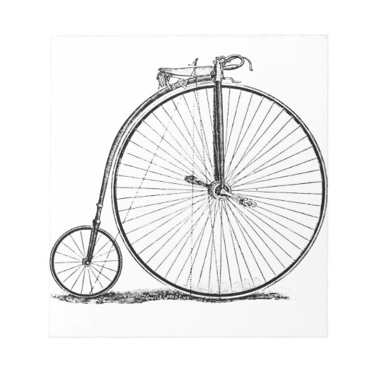 ハイホイーラー自転車 ペニー・ファージング ノートパッド (正面)