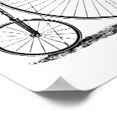 ハイホイーラー自転車 ペニー・ファージング ポスター (角)
