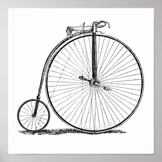 ハイホイーラー自転車 ペニー・ファージング ポスター (正面)