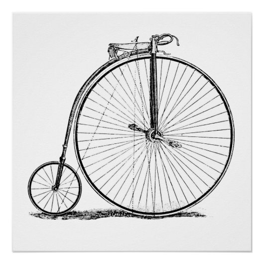 ハイホイーラー自転車 ペニー・ファージング ポスター (正面)