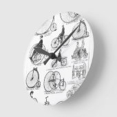 ハイホイーラー自転車 ペニー・ファージング ラウンド壁時計 (傾斜)