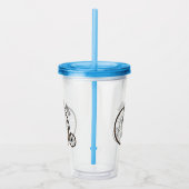 ハイホイール自転車イラストレーション アクリルタンブラー (右)