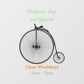 ハイホイール自転車イラストレーション ウィンドウサイン (シート)