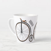 ハイホイール自転車イラストレーション カフェラテマグ (左アングル)