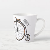 ハイホイール自転車イラストレーション カフェラテマグ (右)
