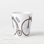 ハイホイール自転車イラストレーション カフェラテマグ (正面)