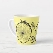 ハイホイール自転車イラストレーション カフェラテマグ (左アングル)