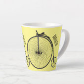 ハイホイール自転車イラストレーション カフェラテマグ (右アングル)