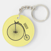 ハイホイール自転車イラストレーション キーホルダー (裏面)