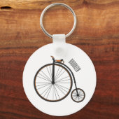 ハイホイール自転車イラストレーション キーホルダー (正面)