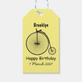 ハイホイール自転車イラストレーション ギフトタグ (正面)