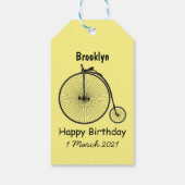 ハイホイール自転車イラストレーション ギフトタグ (裏面)