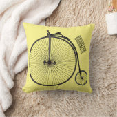 ハイホイール自転車イラストレーション クッション (ブランケット)