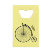 ハイホイール自転車イラストレーション クレジットカード栓抜き (裏面)