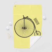 ハイホイール自転車イラストレーション ゴルフタオル (インサイチュ)