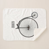 ハイホイール自転車イラストレーション シェルパブランケット (正面(横))