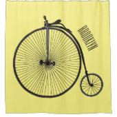 ハイホイール自転車イラストレーション シャワーカーテン (正面)