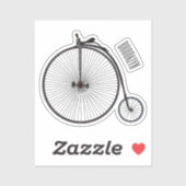 ハイホイール自転車イラストレーション シール (シート)