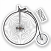 ハイホイール自転車イラストレーション シール (正面)