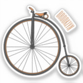 ハイホイール自転車イラストレーション シール (正面)