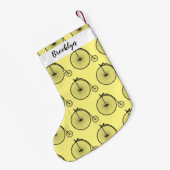 ハイホイール自転車イラストレーション スモールクリスマスストッキング (裏面 (吊り時))