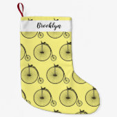 ハイホイール自転車イラストレーション スモールクリスマスストッキング (正面)