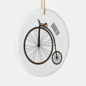 ハイホイール自転車イラストレーション セラミックオーナメント (右)