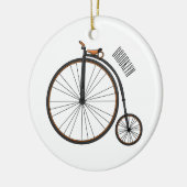 ハイホイール自転車イラストレーション セラミックオーナメント (左)