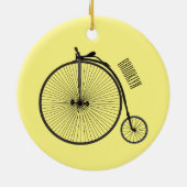 ハイホイール自転車イラストレーション セラミックオーナメント (裏面)