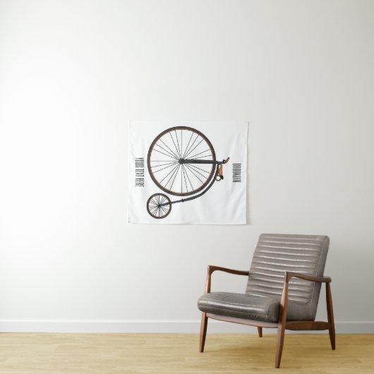 ハイホイール自転車イラストレーション タペストリー (インサイチュ(横))