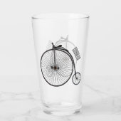 ハイホイール自転車イラストレーション タンブラーグラス (裏面)