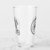 ハイホイール自転車イラストレーション タンブラーグラス (左)