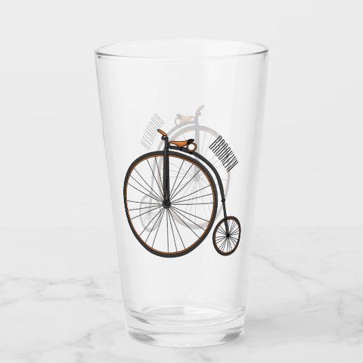 ハイホイール自転車イラストレーション タンブラーグラス (正面)