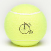 ハイホイール自転車イラストレーション テニスボール (裏面)