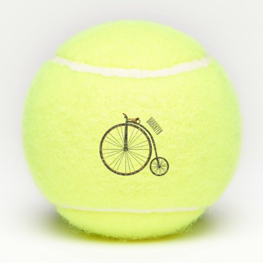 ハイホイール自転車イラストレーション テニスボール (裏面)