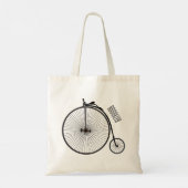 ハイホイール自転車イラストレーション トートバッグ (裏面)