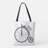 ハイホイール自転車イラストレーション トートバッグ (裏面)
