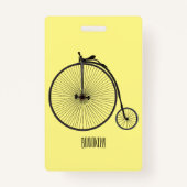 ハイホイール自転車イラストレーション バッジ (裏面)