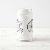 ハイホイール自転車イラストレーション ビールジョッキ (中央)