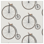 ハイホイール自転車イラストレーション ファブリック (クローズアップ)