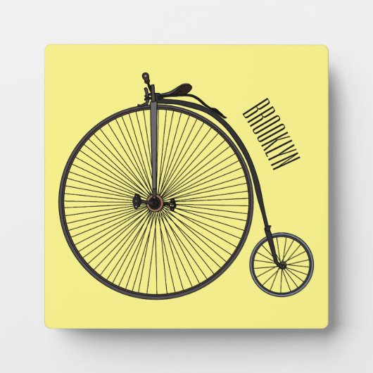 ハイホイール自転車イラストレーション フォトプラーク (正面)