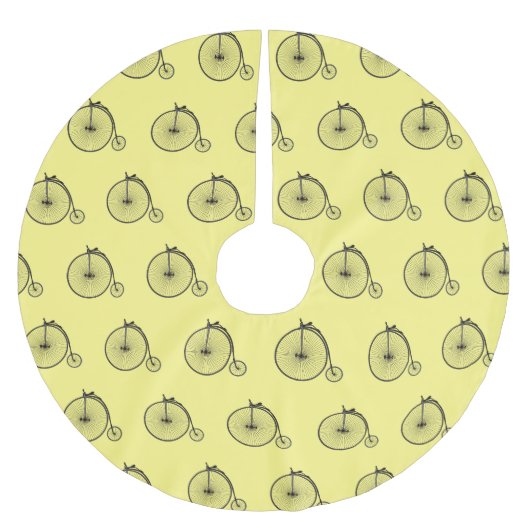 ハイホイール自転車イラストレーション ブラッシュドポリエステルツリースカート (正面)