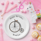 ハイホイール自転車イラストレーション ペーパープレート (パーティー)