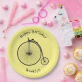 ハイホイール自転車イラストレーション ペーパープレート (パーティー)