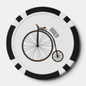 ハイホイール自転車イラストレーション ポーカーチップ (裏面)