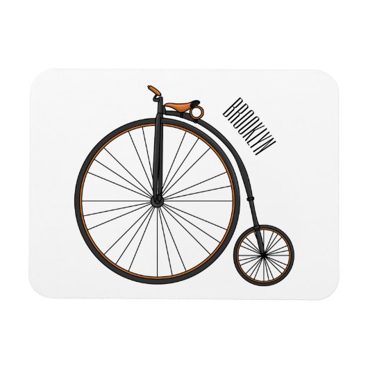 ハイホイール自転車イラストレーション マグネット (横)
