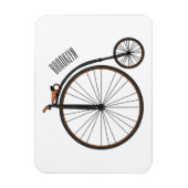 ハイホイール自転車イラストレーション マグネット (縦)