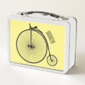 ハイホイール自転車イラストレーション メタルランチボックス (裏面)