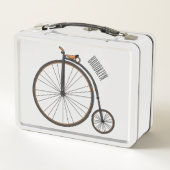 ハイホイール自転車イラストレーション メタルランチボックス (裏面)