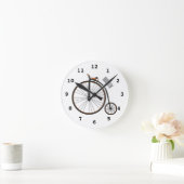 ハイホイール自転車イラストレーション ラウンド壁時計 (ホーム)